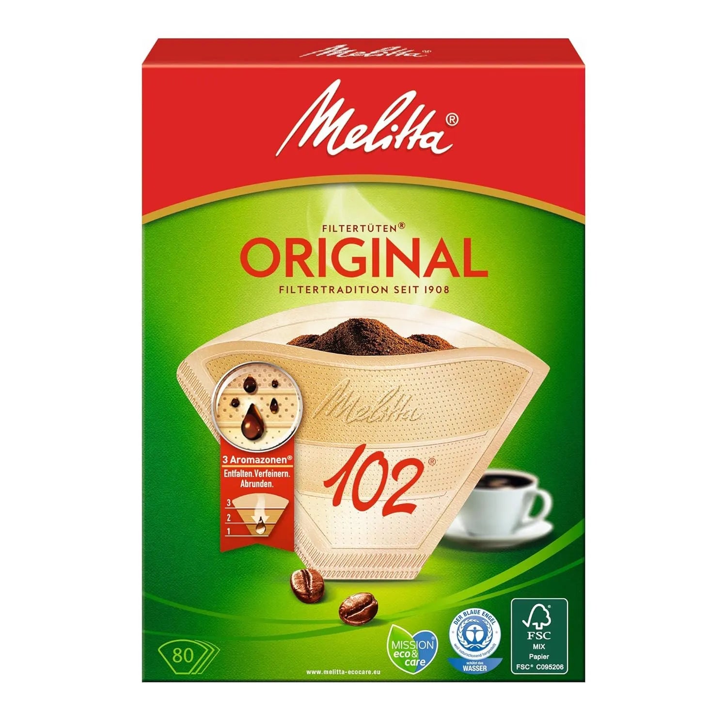 Melitta Two Cup Coffee Filter Paper: Pack of 80