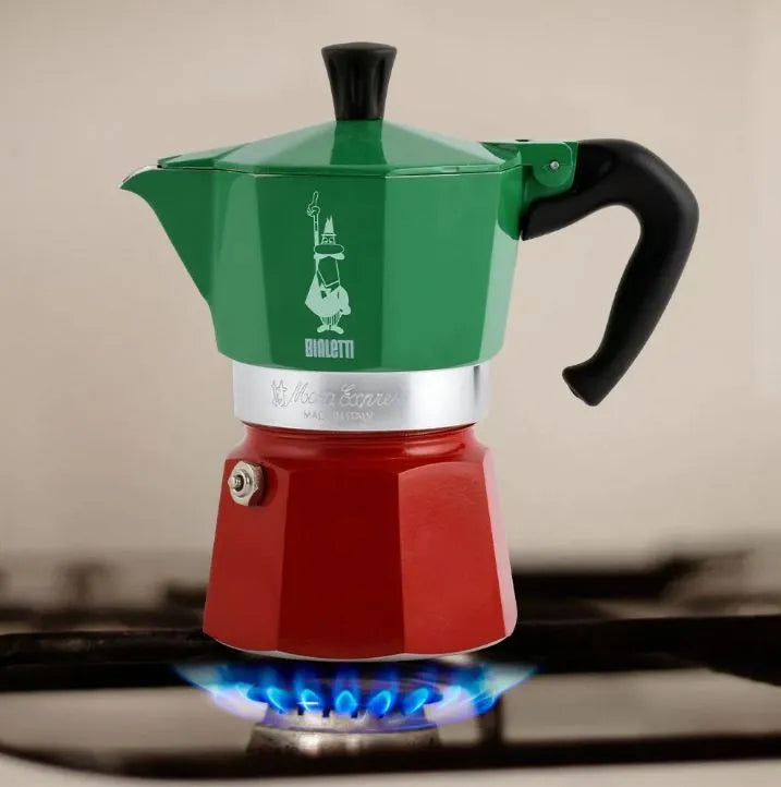 Bialetti Moka Express Tricolor 3 Cup Espresso Maker 5323