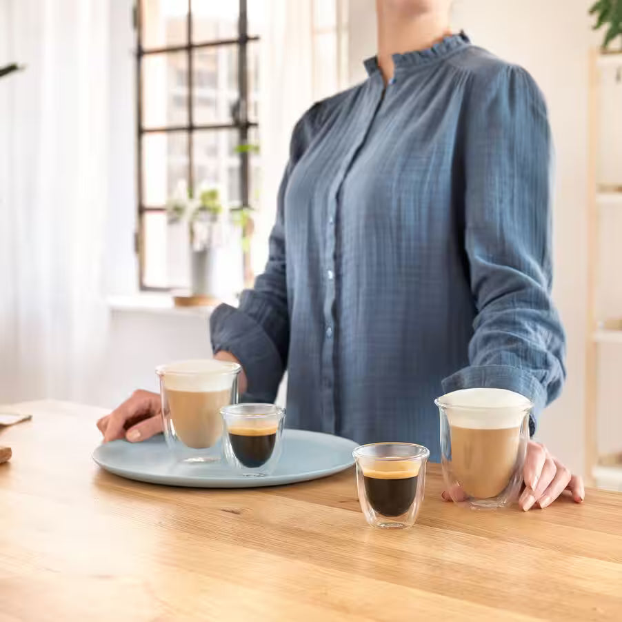 DeLonghi Cappuccino Glass Double Wall Cups 270 ML