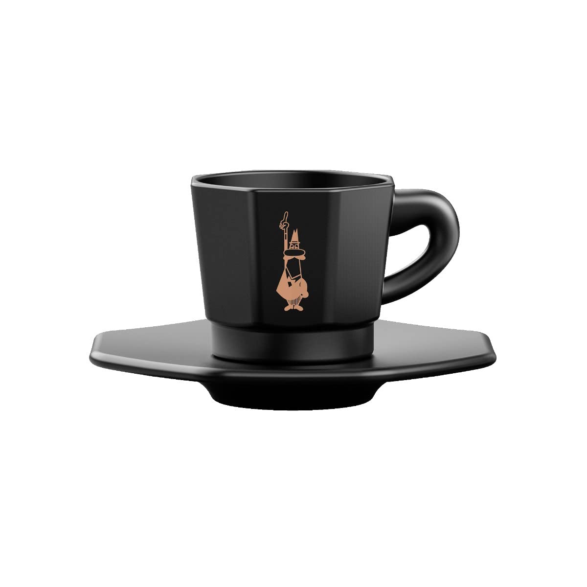 Bialetti Espresso Cups & Saucers, Set of 4, Black Y0T403