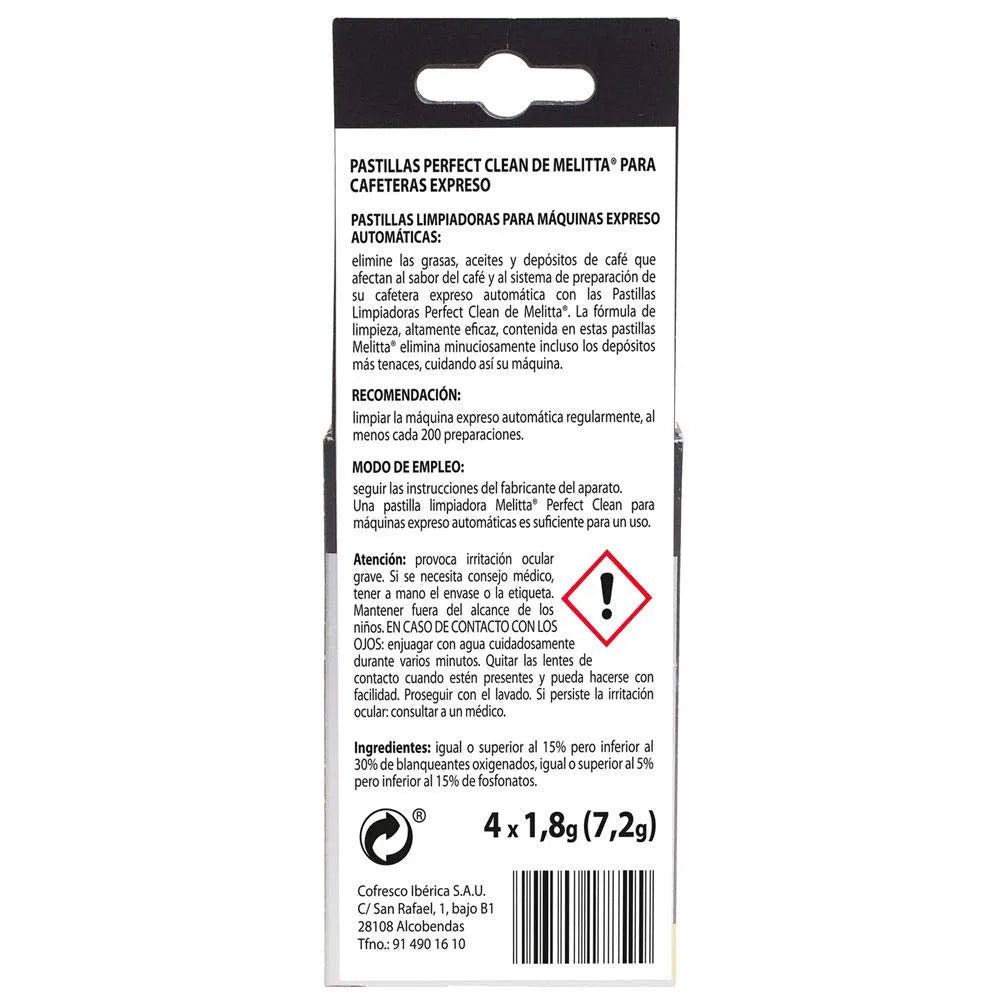 Melitta Perfect Clean Cleaning Bar for Coffee Makers and Espresso Machines -4 tabs