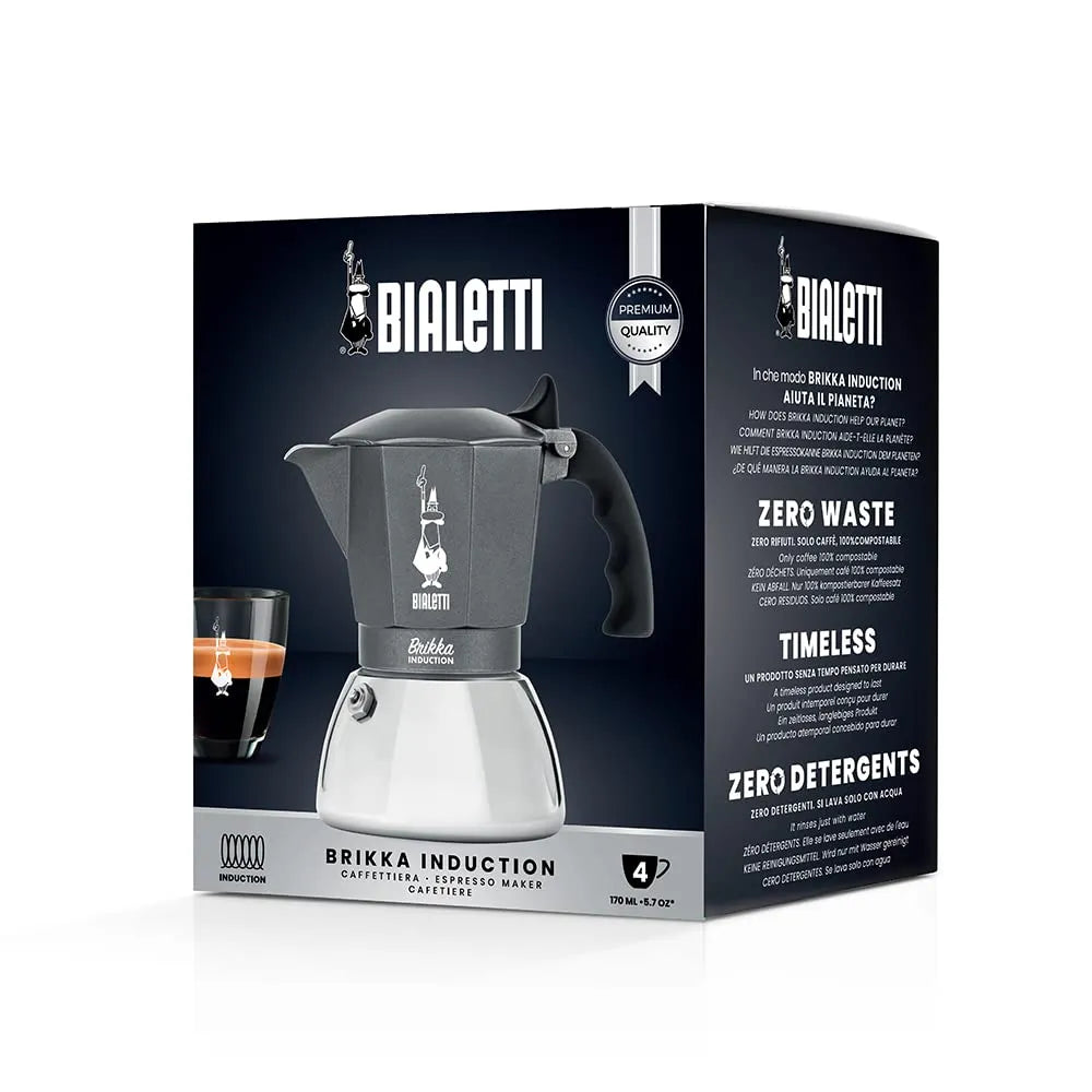 Bialetti Brikka Induzione  4 Cups Aluminium Stovetop Coffee Maker