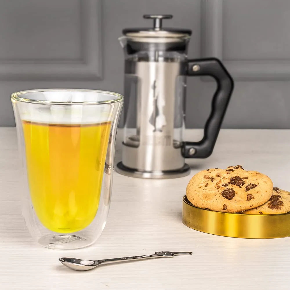 Bialetti Florence Double Wall Glass Heat Resistant Glass 10.1 fl oz (300 ml) Pack of 2