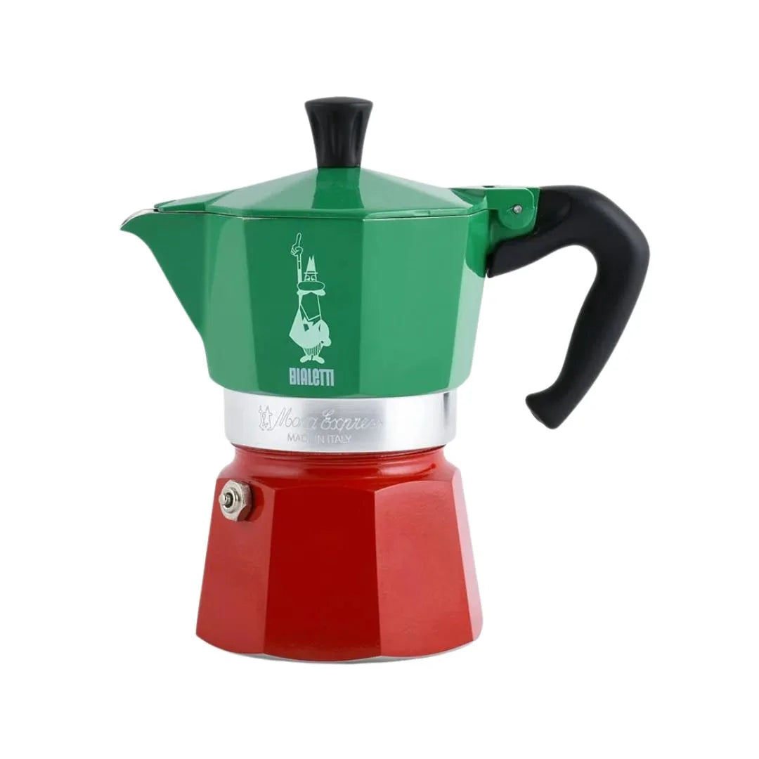 Bialetti Moka Express Tricolor 3 Cup Espresso Maker 5322 