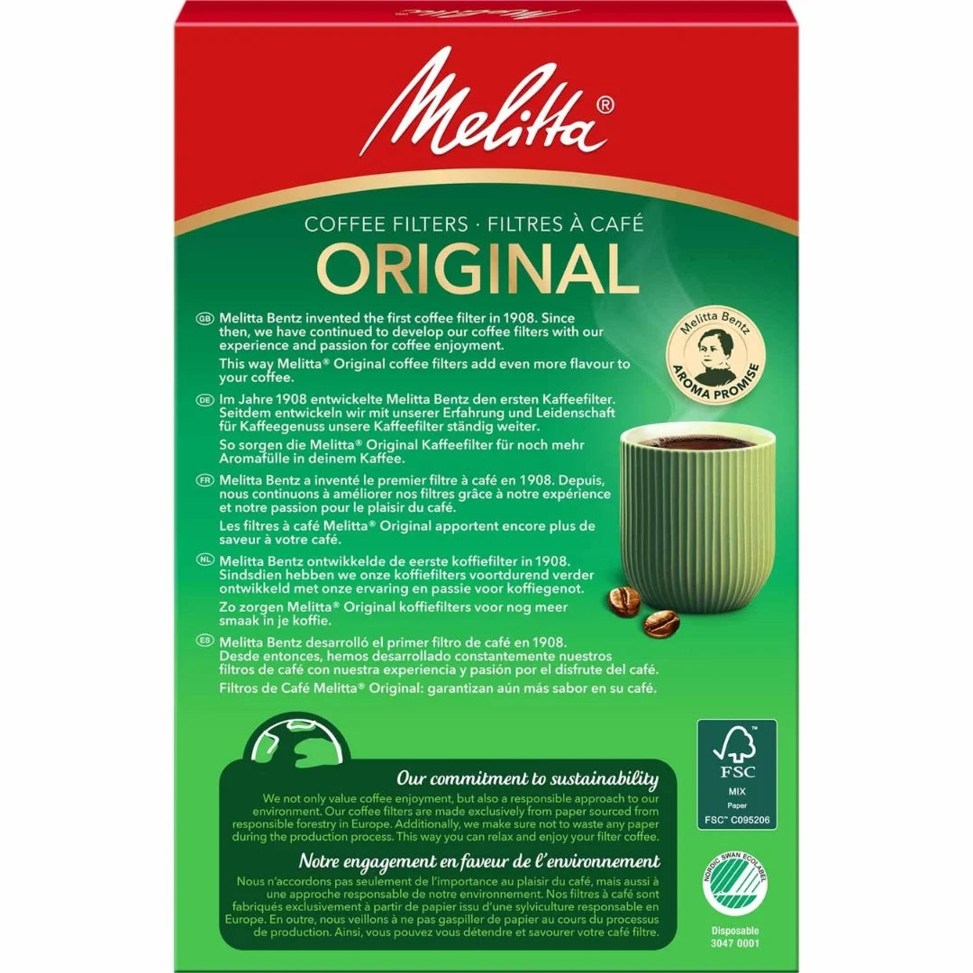 Melitta Coffee Filter Papers, Size 1x4, Pack of 80