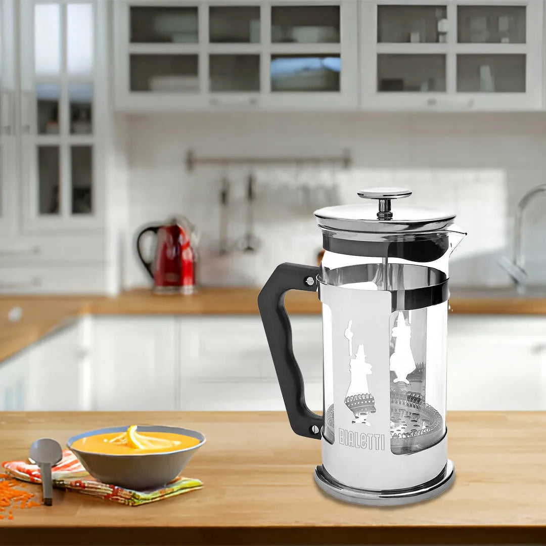 Bialetti Preziosa French Press Coffee Maker, Stainless Steel, Silver