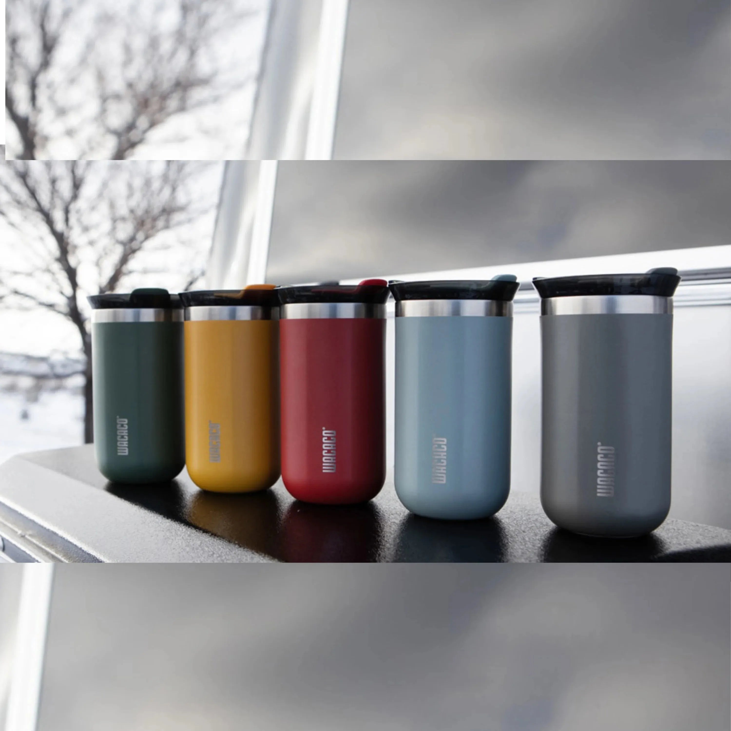 WACACO Octaroma Lungo Vacuum Insulated Coffee Mug ,  Amber Yellow