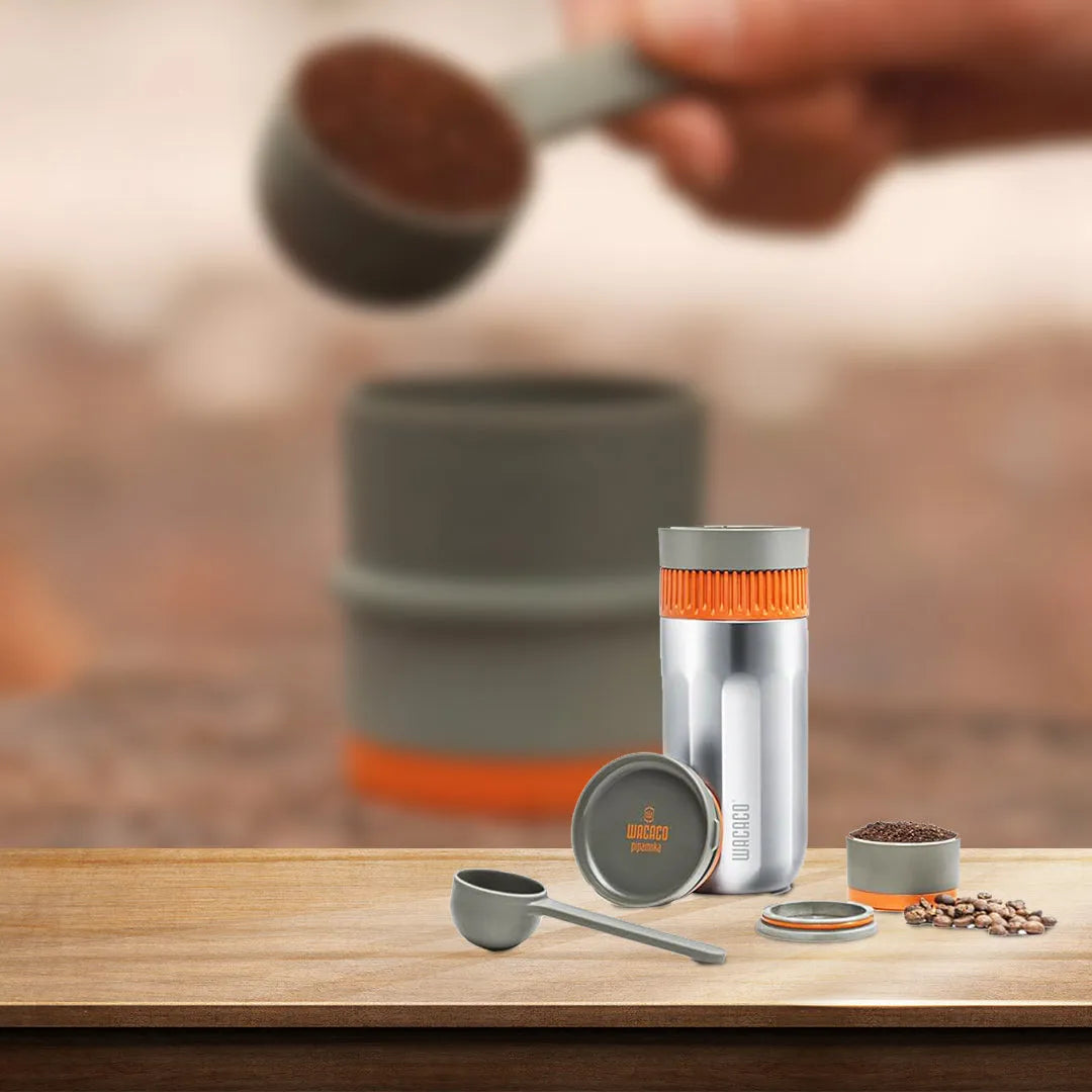 Wacaco Pipamoka Silver, Travel Coffee Maker and Coffee Mug